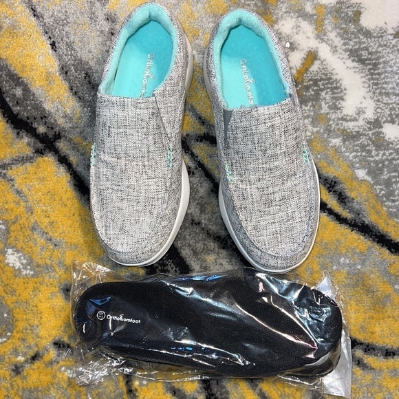 OrthoComfoot Women Canvas Slip on Shoes, Comfort Plantar Fasciitis size 8.5 - Picture 6 of 16